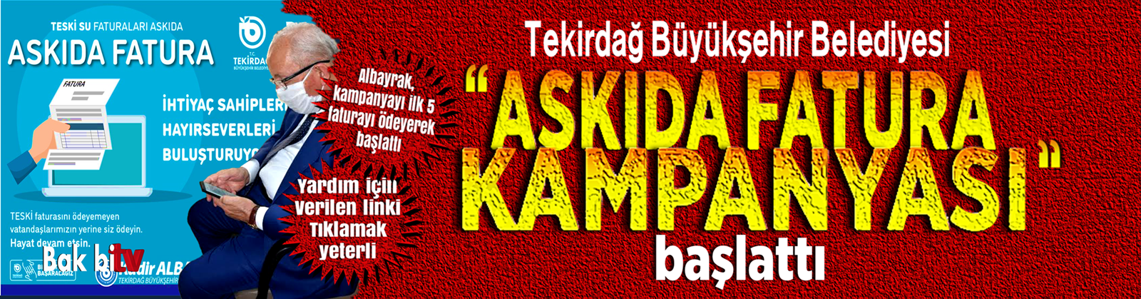 Tekirdağ Büyükşehir Belediyesi ASKIDA FATURA KAMPANYASI başlattı