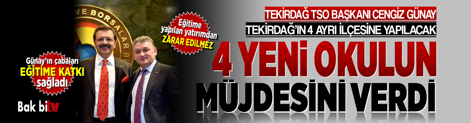 CENGİZ GÜNAY: TEKİRDAĞ’IMIZA 4 YENİ OKUL DAHA KAZANDIRMANIN GURUR VE MUTLULUĞUNU YAŞIYORUZ